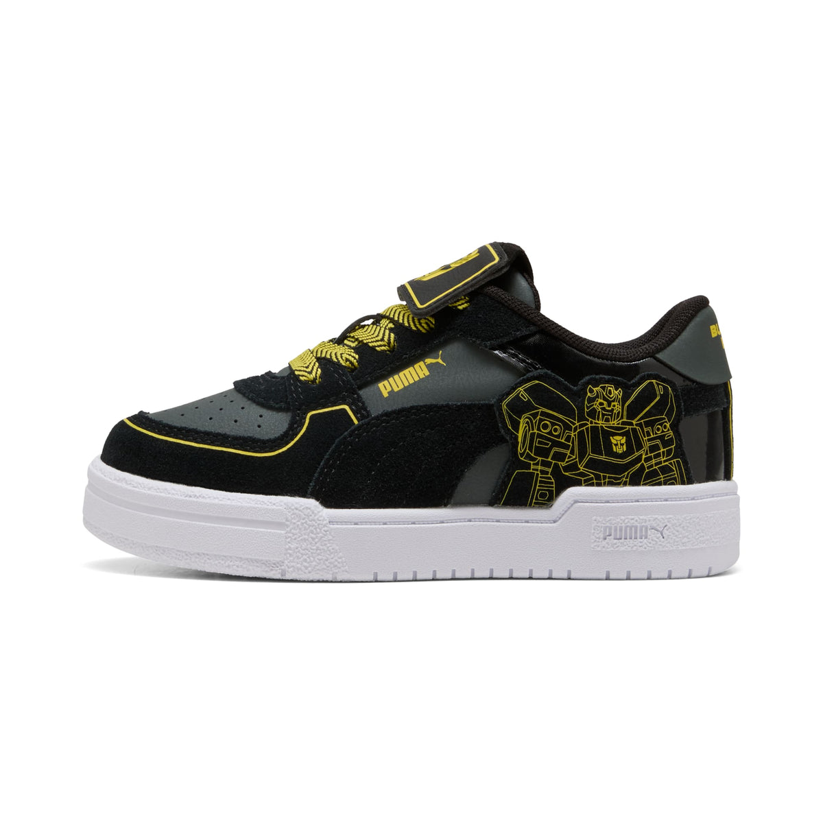 Tenis para niños pequeños PUMA x TRANSFORMERS California Pro – PUMA Black-Bright Mango Yellow – vista 1