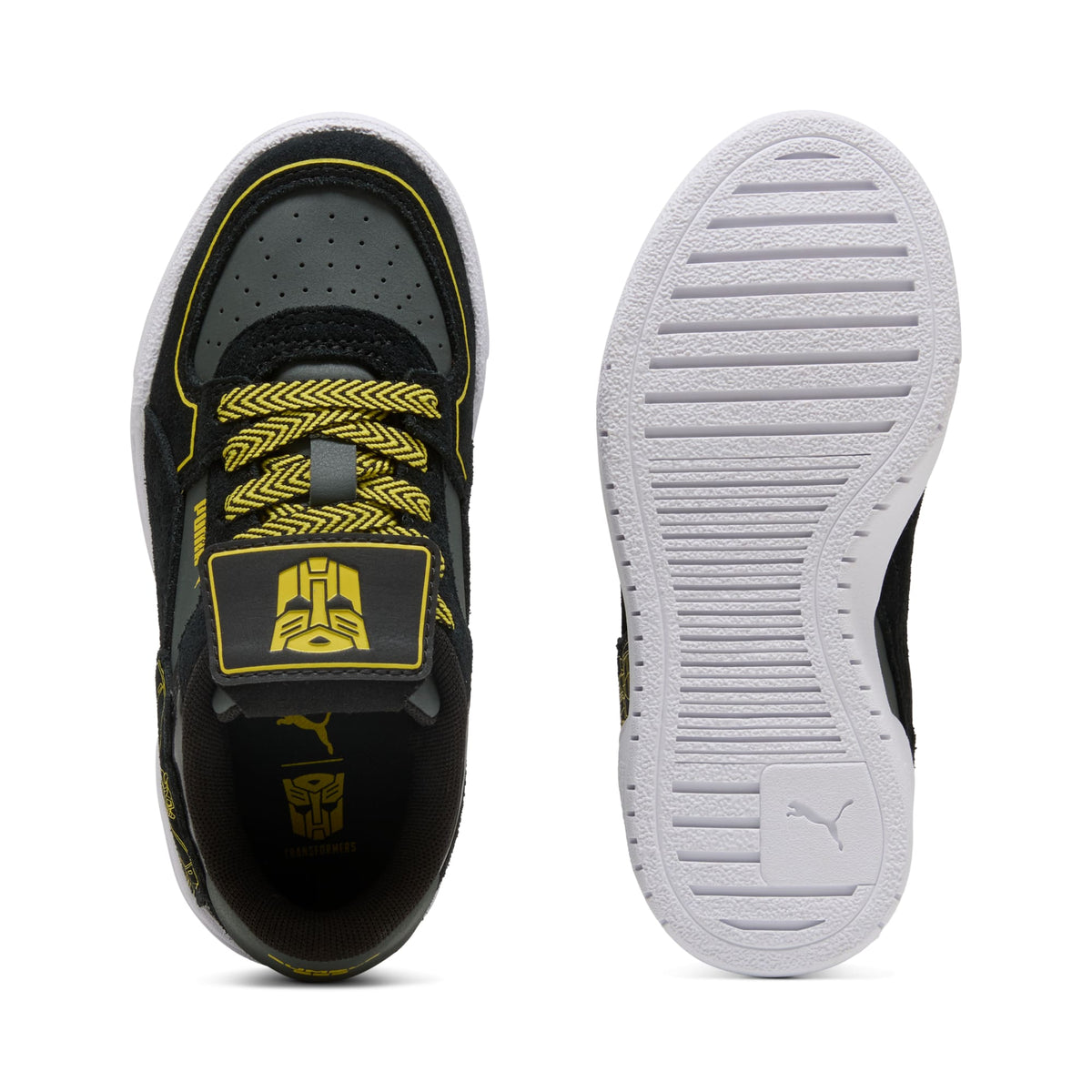Tenis para niños pequeños PUMA x TRANSFORMERS California Pro – PUMA Black-Bright Mango Yellow – vista 6