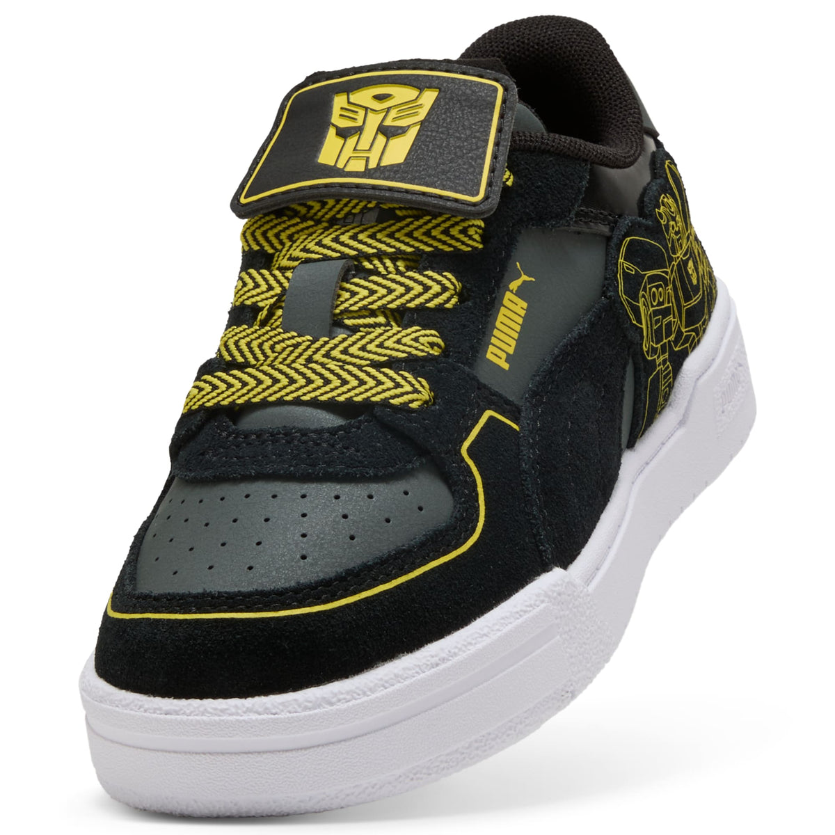 Tenis para niños pequeños PUMA x TRANSFORMERS California Pro – PUMA Black-Bright Mango Yellow – vista 8