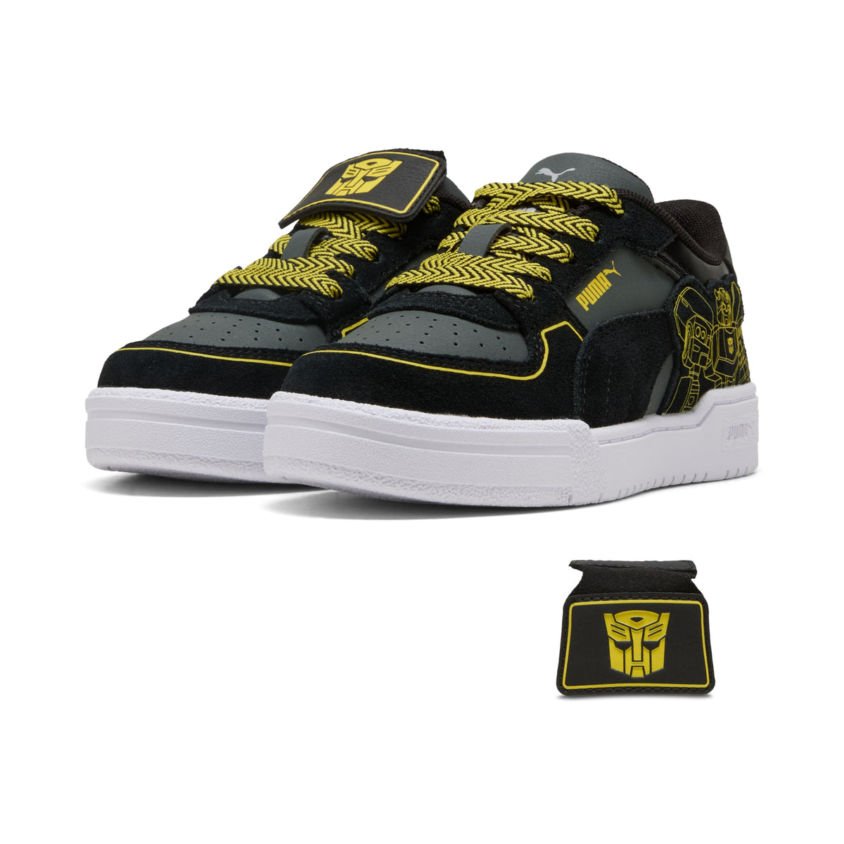 Tenis para niños pequeños PUMA x TRANSFORMERS California Pro – PUMA Black-Bright Mango Yellow – vista 4