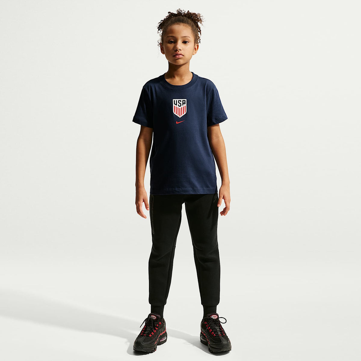 Playera de fútbol Nike para niños talla grande de la selección nacional de fútbol masculino de Estados Unidos – Azul marino medianoche – vista 4