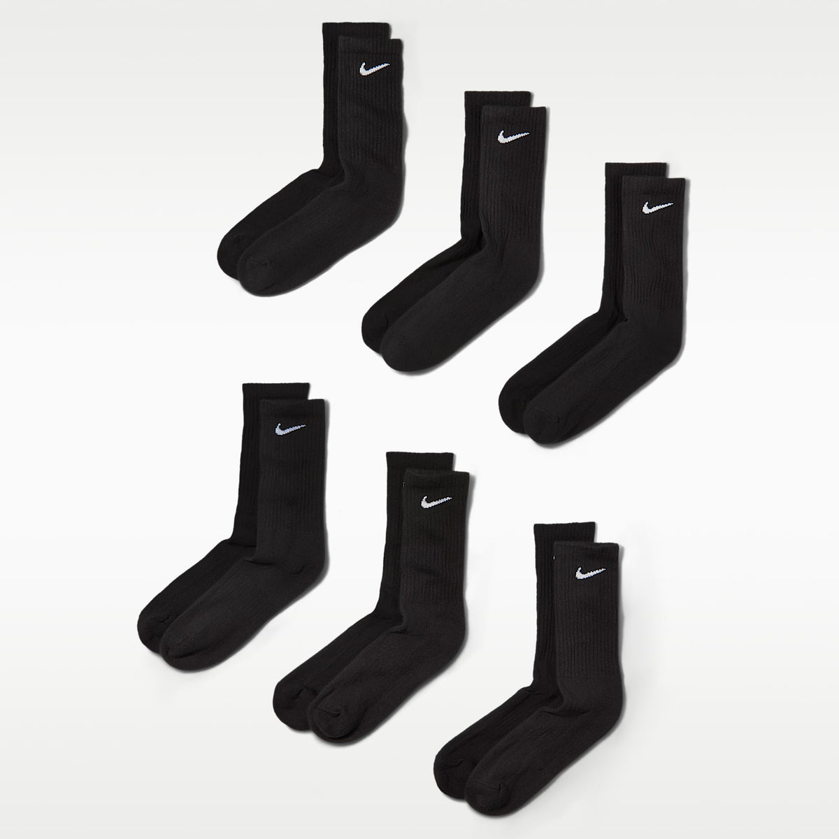 Calcetas de entrenamiento Nike Everyday Cushioned (6 pares) – Negro/Blanco – vista 1