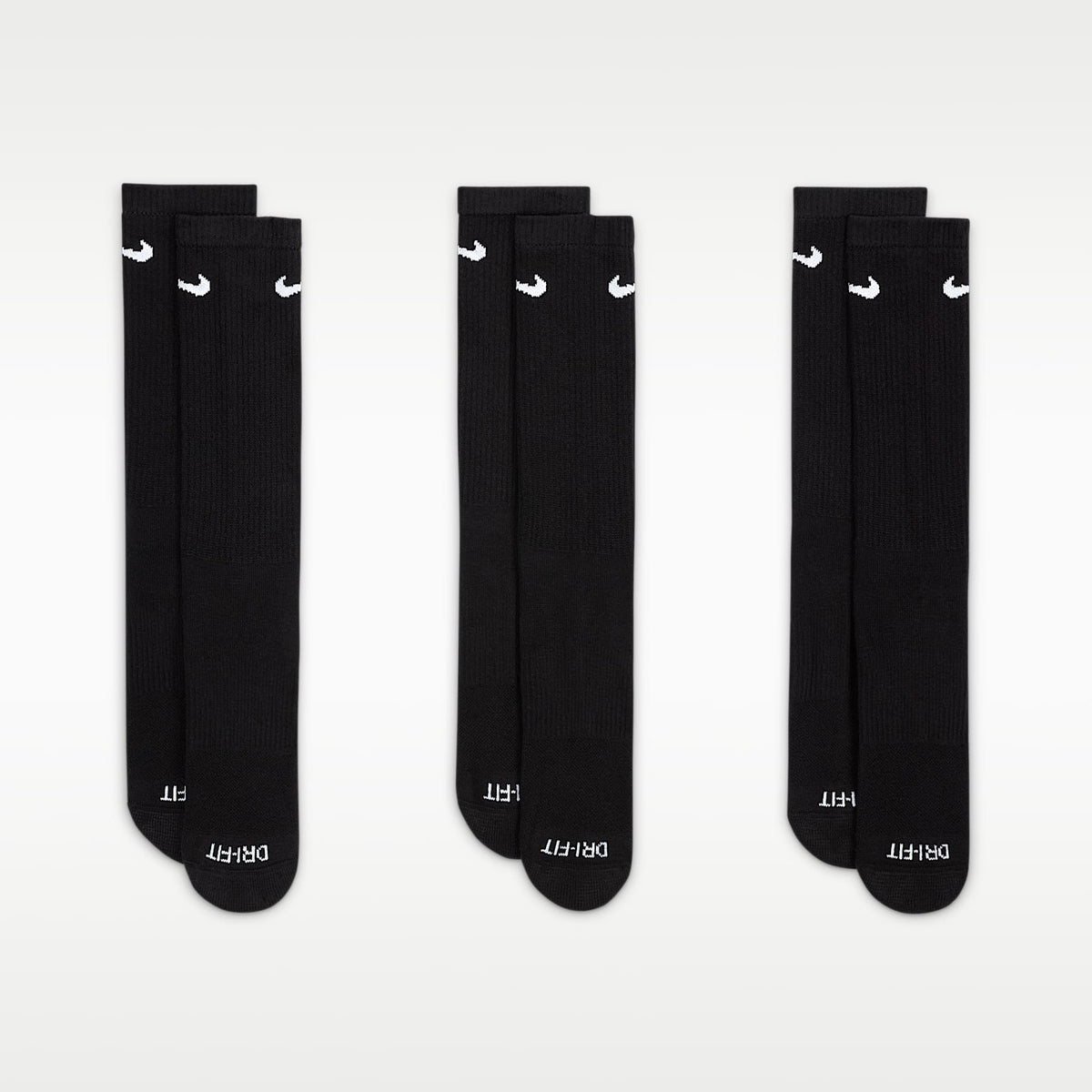 Calcetas de entrenamiento (3 pares) Nike Everyday Plus Cushioned – Negro/Blanco – vista 2