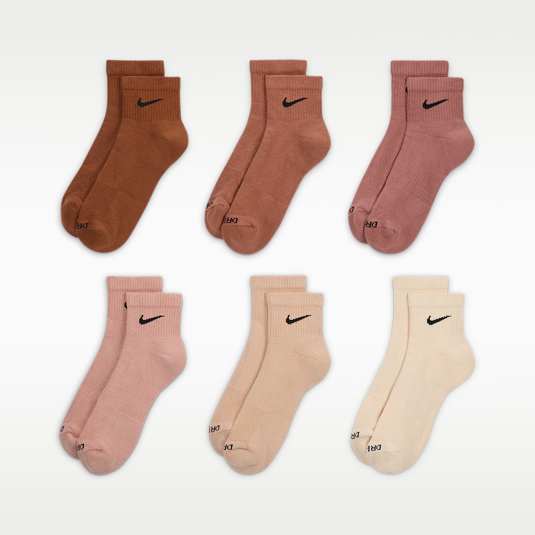 Calcetines al tobillo de entrenamiento Nike Everyday Plus Cushioned (6 pares) – Multicolor – vista 2