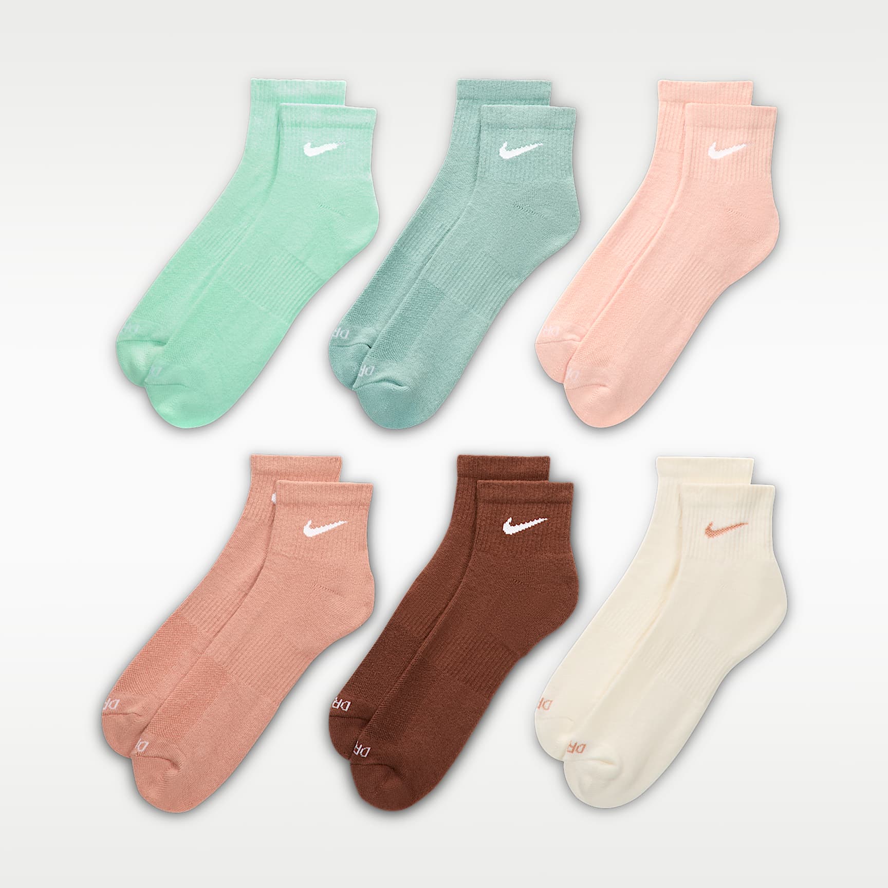 Calcetines al tobillo de entrenamiento Nike Everyday Plus Cushioned (6 pares) – Multicolor – vista 2