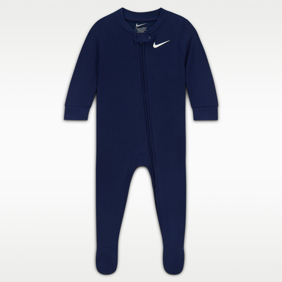 Mono completo de tejido Knit tipo waffle de viscosa para bebé Nike – Azul marino medianoche – vista 1