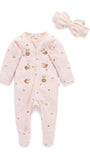Thick Zip Growsuit Set Sweet Pea Print