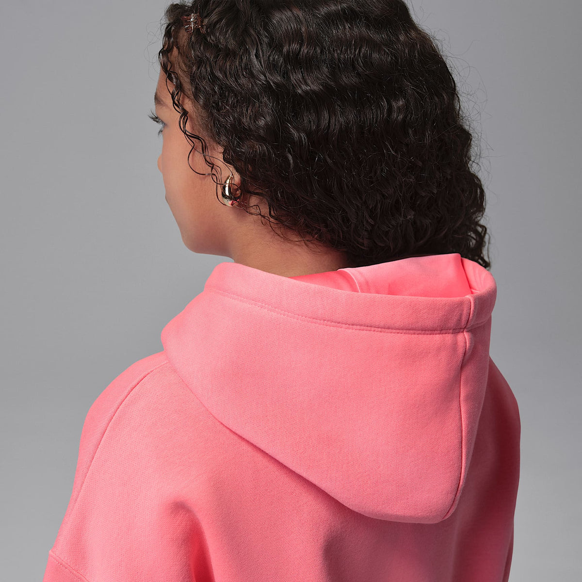 Sudadera con gorro sin cierre para niños talla grande Jordan Brooklyn Fleece – Rosa – vista 5