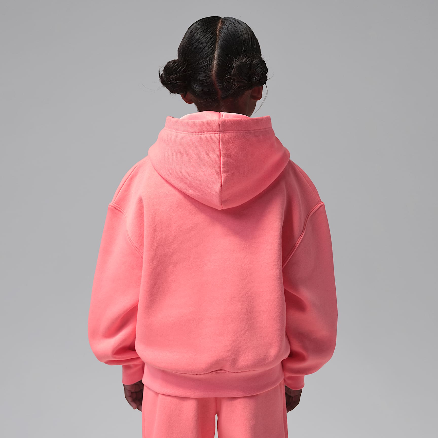 Sudadera con gorro sin cierre para niños talla pequeña Jordan Brooklyn Fleece – Rosa – vista 2