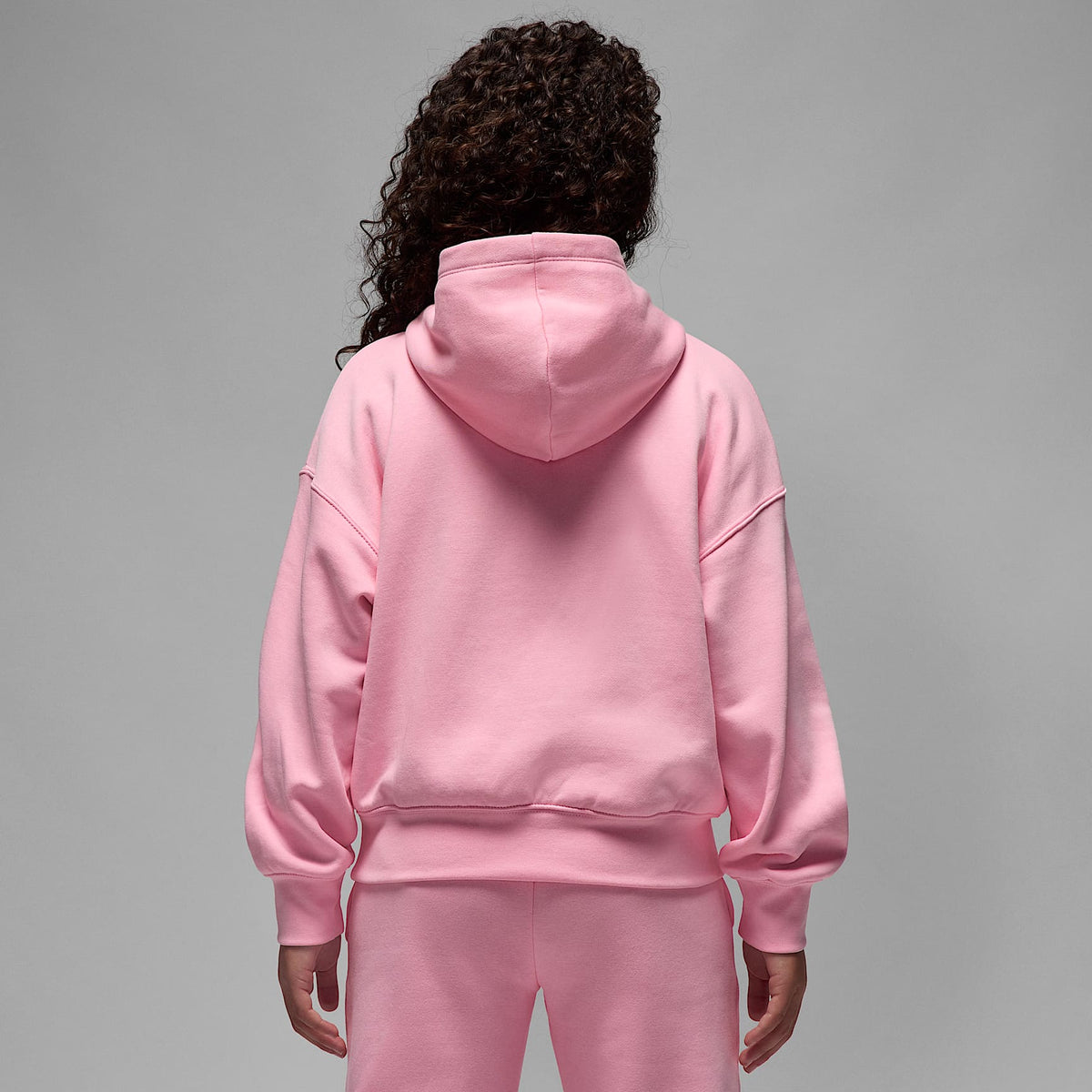 Sudadera con gorro sin cierre para niños talla grande Jordan Brooklyn Fleece – Rosa suave medio – vista 2