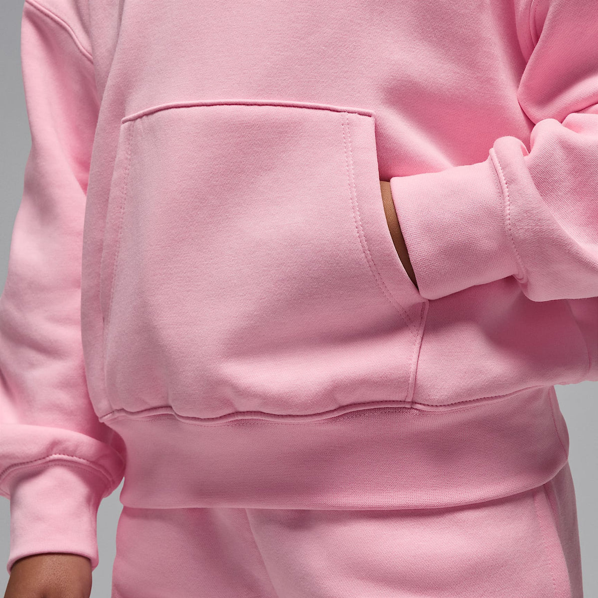 Sudadera con gorro sin cierre para niños talla grande Jordan Brooklyn Fleece – Rosa suave medio – vista 5