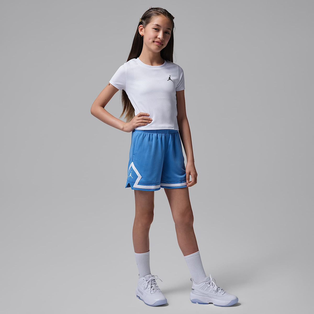Shorts Diamond Dri-FIT para niños talla grande Jordan – Azul extremo – vista 6