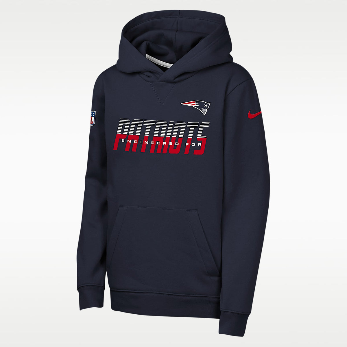 Sudadera con gorro sin cierre Nike Dri-FIT de la NFL para niños talla grande New England Patriots Sideline – Azul marino universitario – vista 1