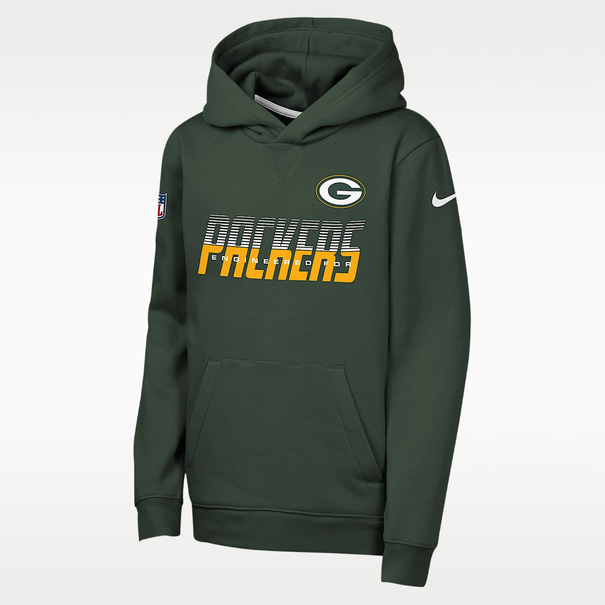 Sudadera con gorro sin cierre Nike Dri-FIT de la NFL para niños talla grande Green Bay Packers Sideline – Verde – vista 1