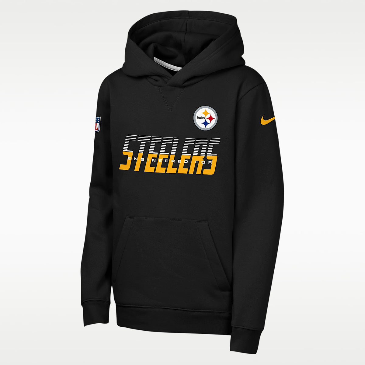 Sudadera con gorro sin cierre Nike Dri-FIT de la NFL para niños talla grande Pittsburgh Steelers Sideline – Negro – vista 1