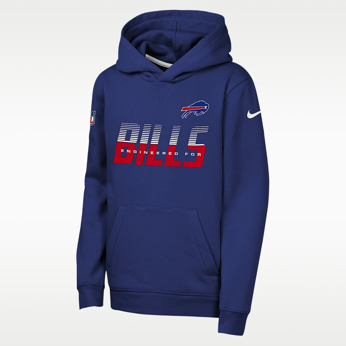 Sudadera con gorro sin cierre Nike Dri-FIT de la NFL para niños talla grande Buffalo Bills Sideline – Royal – vista 1