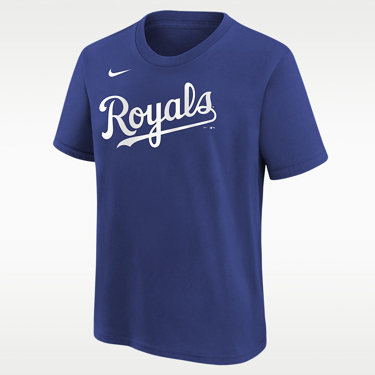 Playera Nike de la MLB para niños talla grande Bobby Witt Jr. Kansas City Royals – Azul enérgico – vista 1