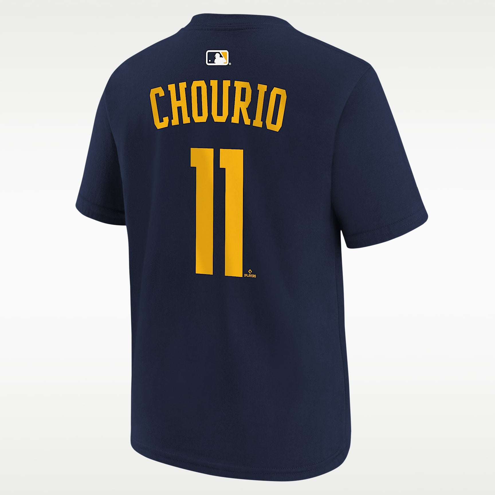 Playera Nike de la MLB para niños talla grande Jackson Chourio Milwaukee Brewers – Azul marino – vista 2