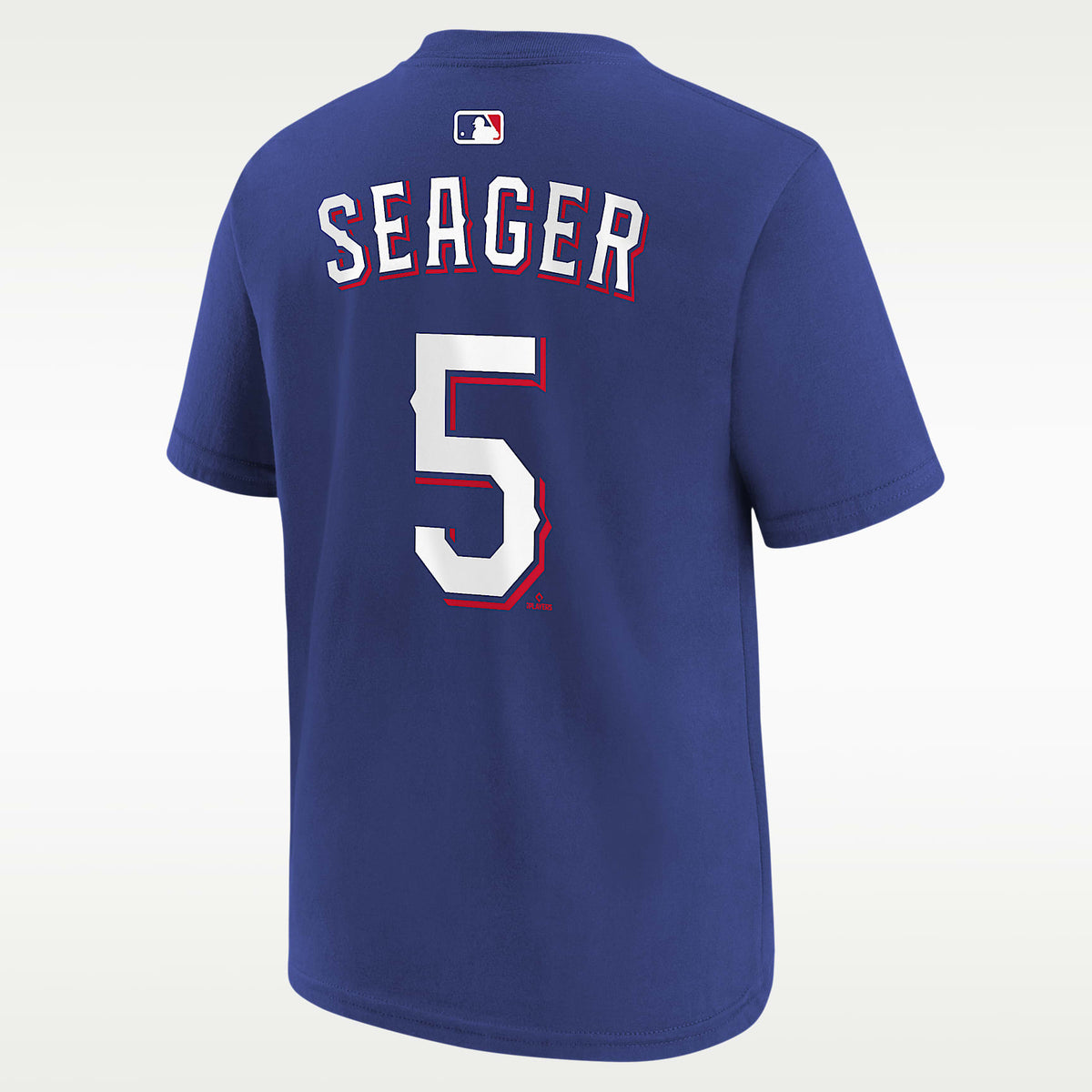 Playera Nike de la MLB para niños talla grande Corey Seager Texas Rangers – Azul enérgico – vista 2