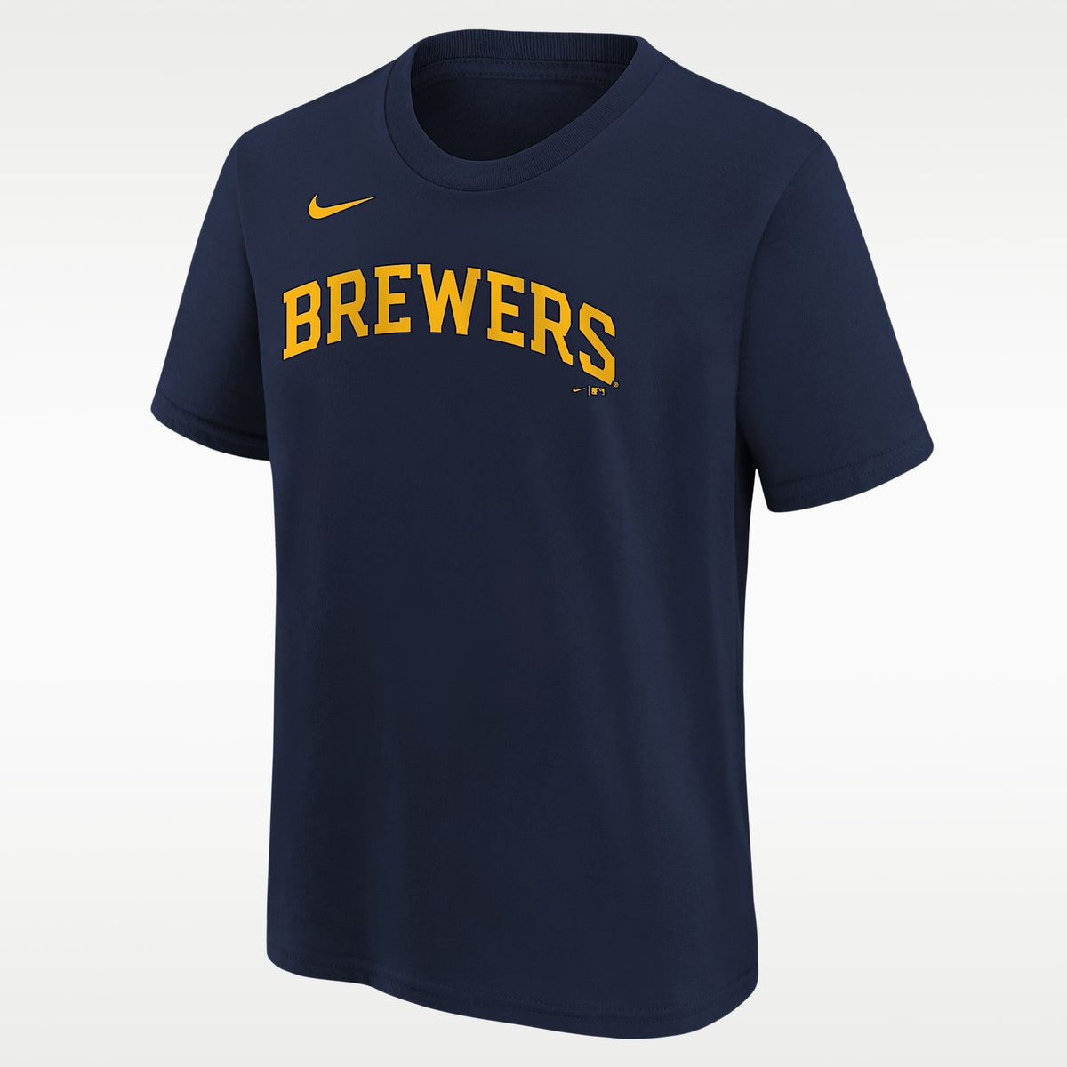 Playera Nike de la MLB para niños talla grande Jackson Chourio Milwaukee Brewers – Azul marino – vista 1