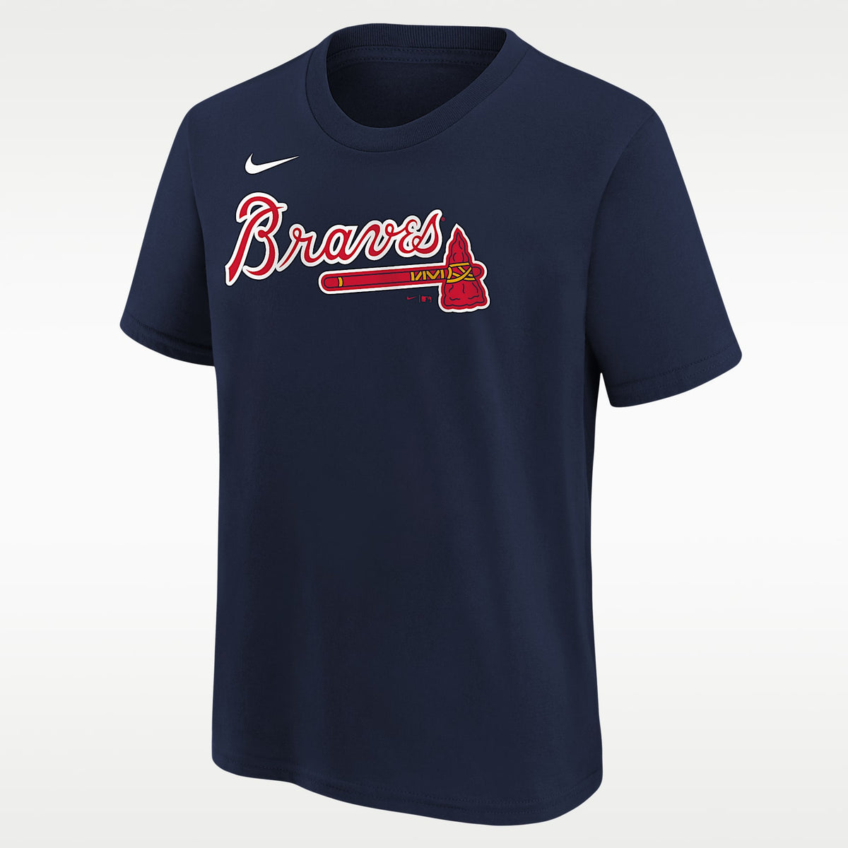 Playera Nike de la MLB para niños talla grande Ronald Acuña Jr. Atlanta Braves – Azul marino – vista 1