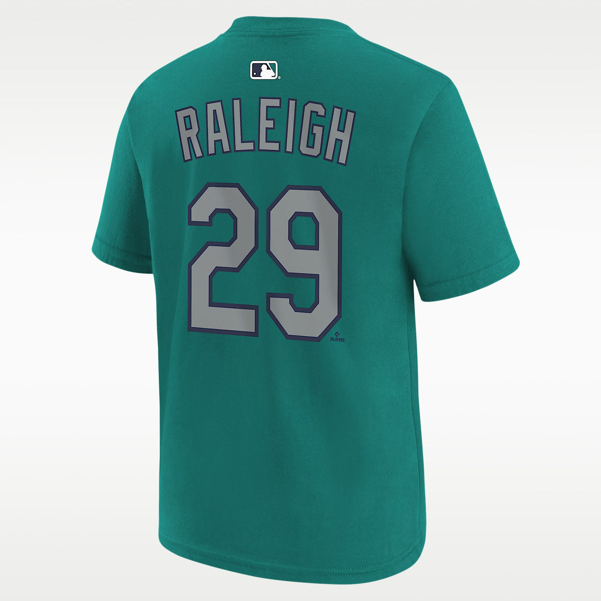 Playera Nike de la MLB para niños talla grande Cal Raleigh Seattle Mariners – Azul verdoso – vista 2