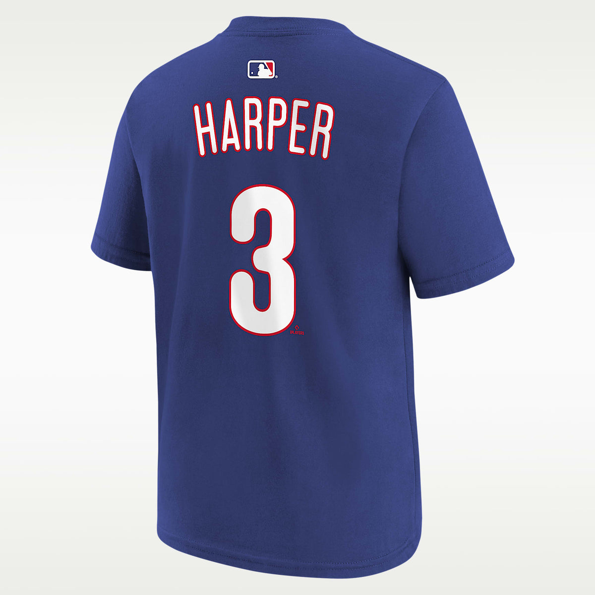 Playera Nike de la MLB para niños talla grande Bryce Harper Philadelphia Phillies – Azul enérgico – vista 2