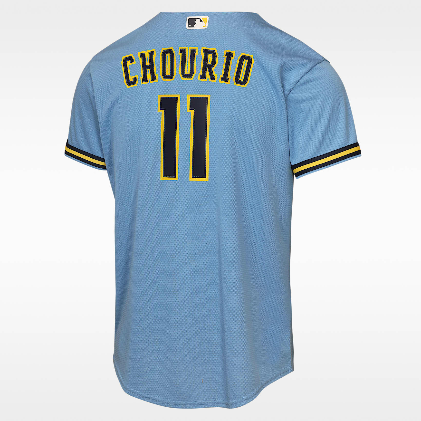 Jersey Nike de la MLB Replica para niños talla grande Jackson Chourio Milwaukee Brewers – Azul claro – vista 2