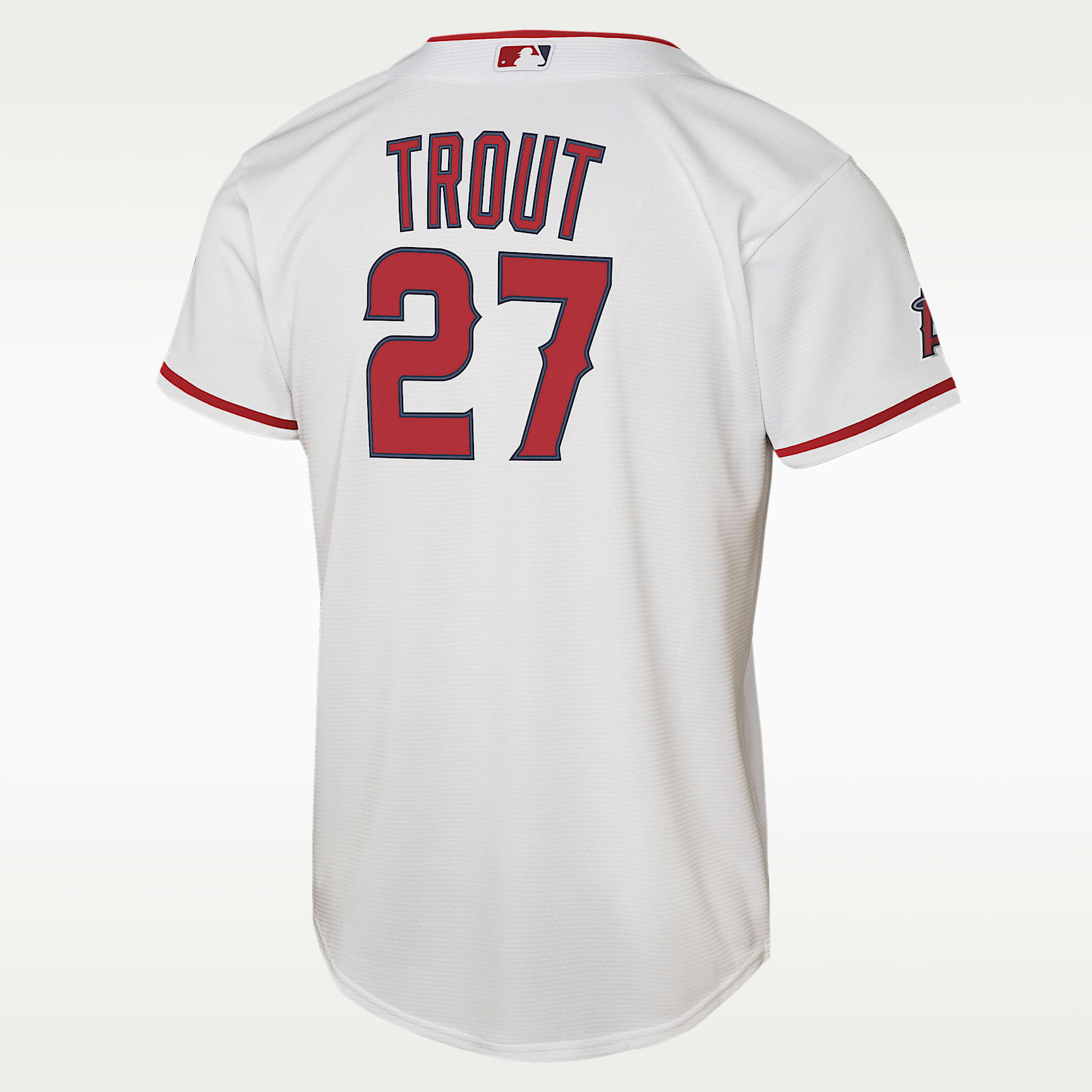 Jersey Nike de la MLB Stadium para niños talla grande Mike Trout Los Angeles Angels – Azul/Blanco – vista 2