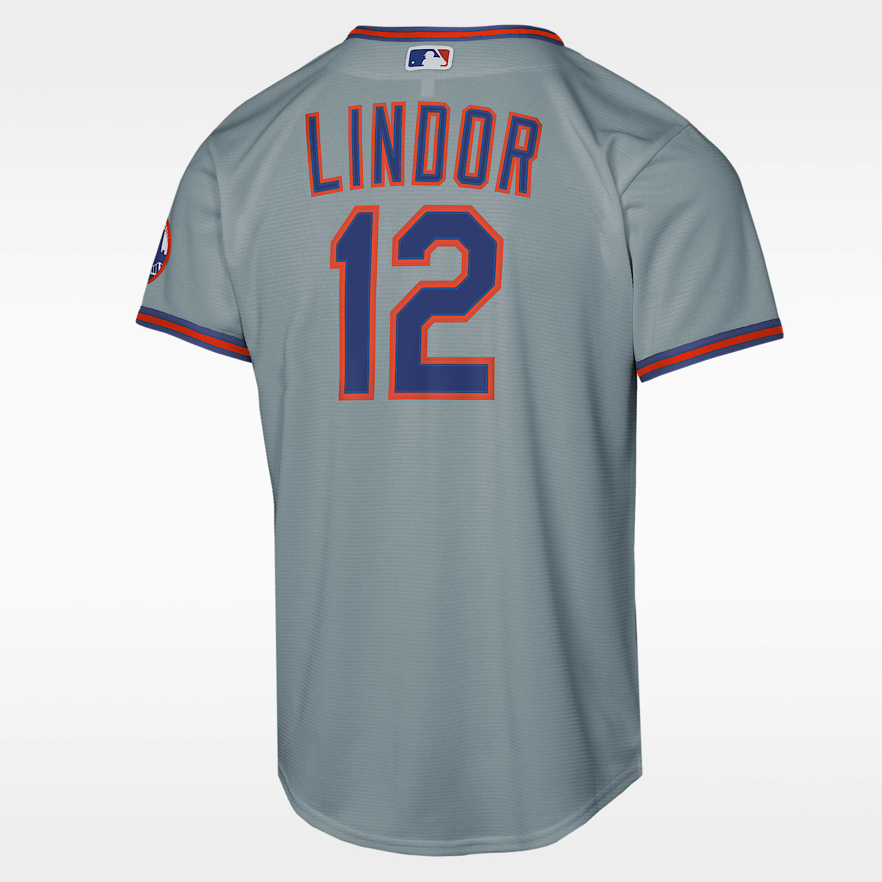 Jersey Nike de la MLB Stadium para niños talla grande Francisco Lindor New York Mets – Gris – vista 2
