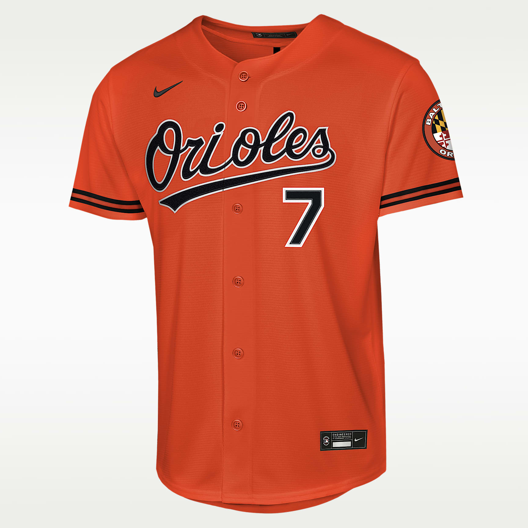 Jersey Nike de la MLB Stadium para niños talla grande Jackson Holliday Baltimore Orioles – Naranja – vista 1