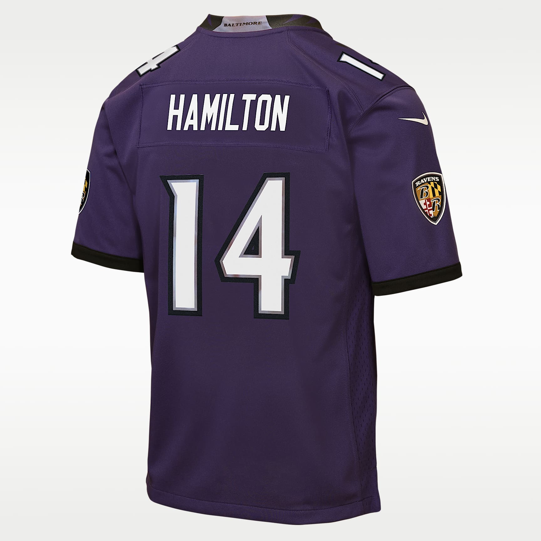 Jersey Game para niños talla grande Kyle Hamilton Baltimore Ravens – Morado – vista 2