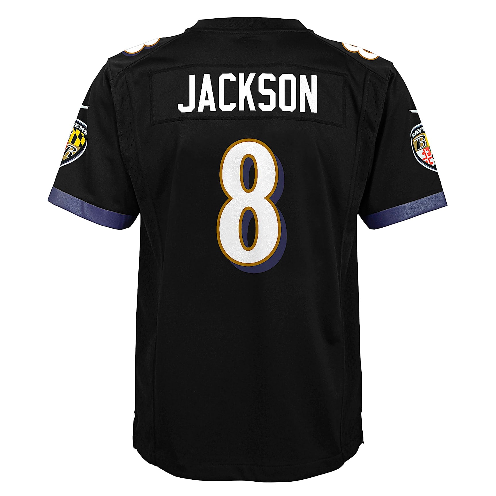 Jersey Game para niños talla grande Lamar Jackson Baltimore Ravens – Negro – vista 2