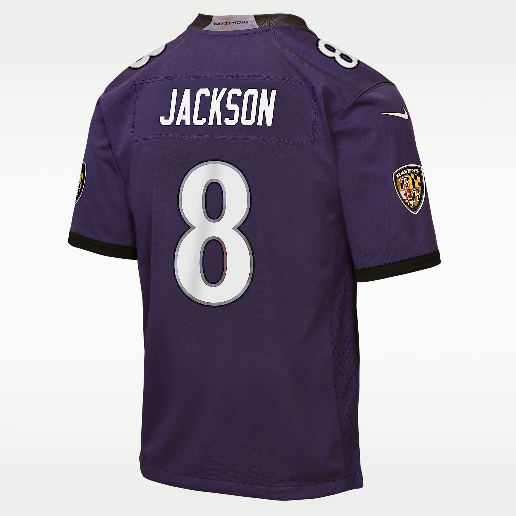 Jersey Game para niños talla grande Lamar Jackson Baltimore Ravens – Morado – vista 2