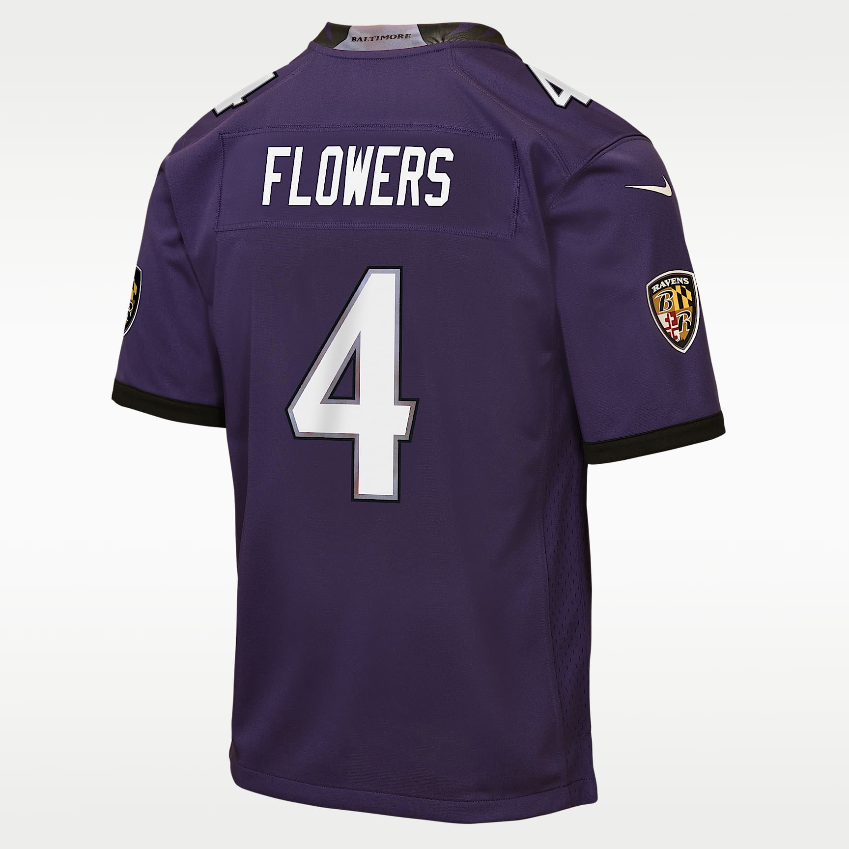 Jersey Game para niños talla grande Zay Flowers Baltimore Ravens – Morado – vista 2