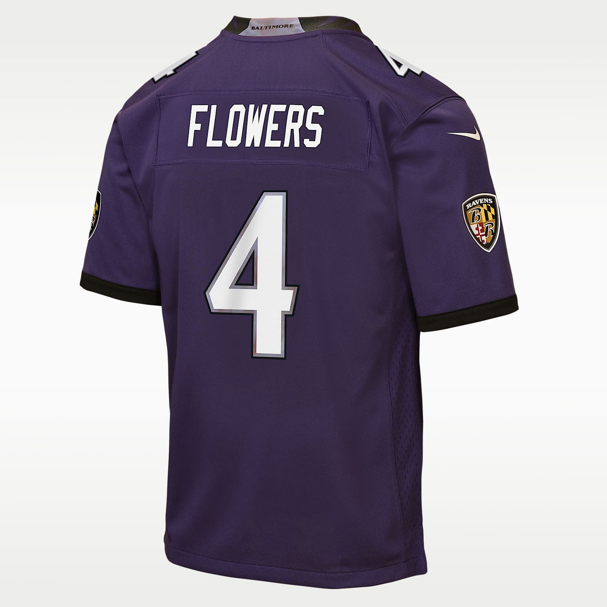 Jersey Game para niños talla grande Zay Flowers Baltimore Ravens – Morado – vista 2