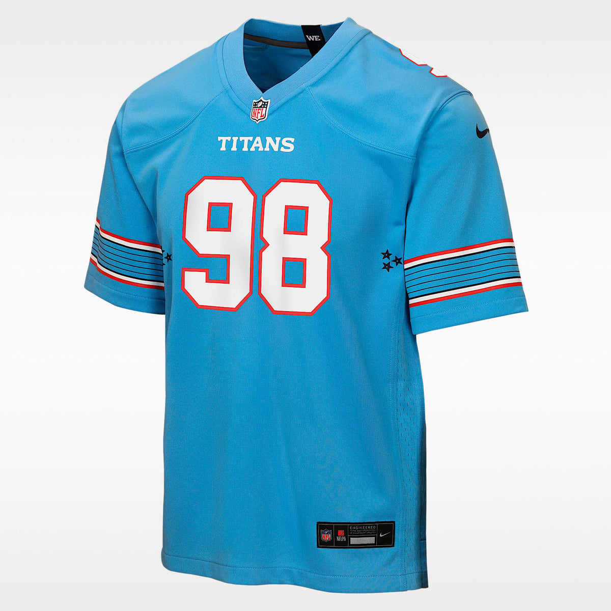 Jersey Nike de la NFL Game para niños talla grande Jeffery Simmons Tennessee Titans – Azul – vista 1