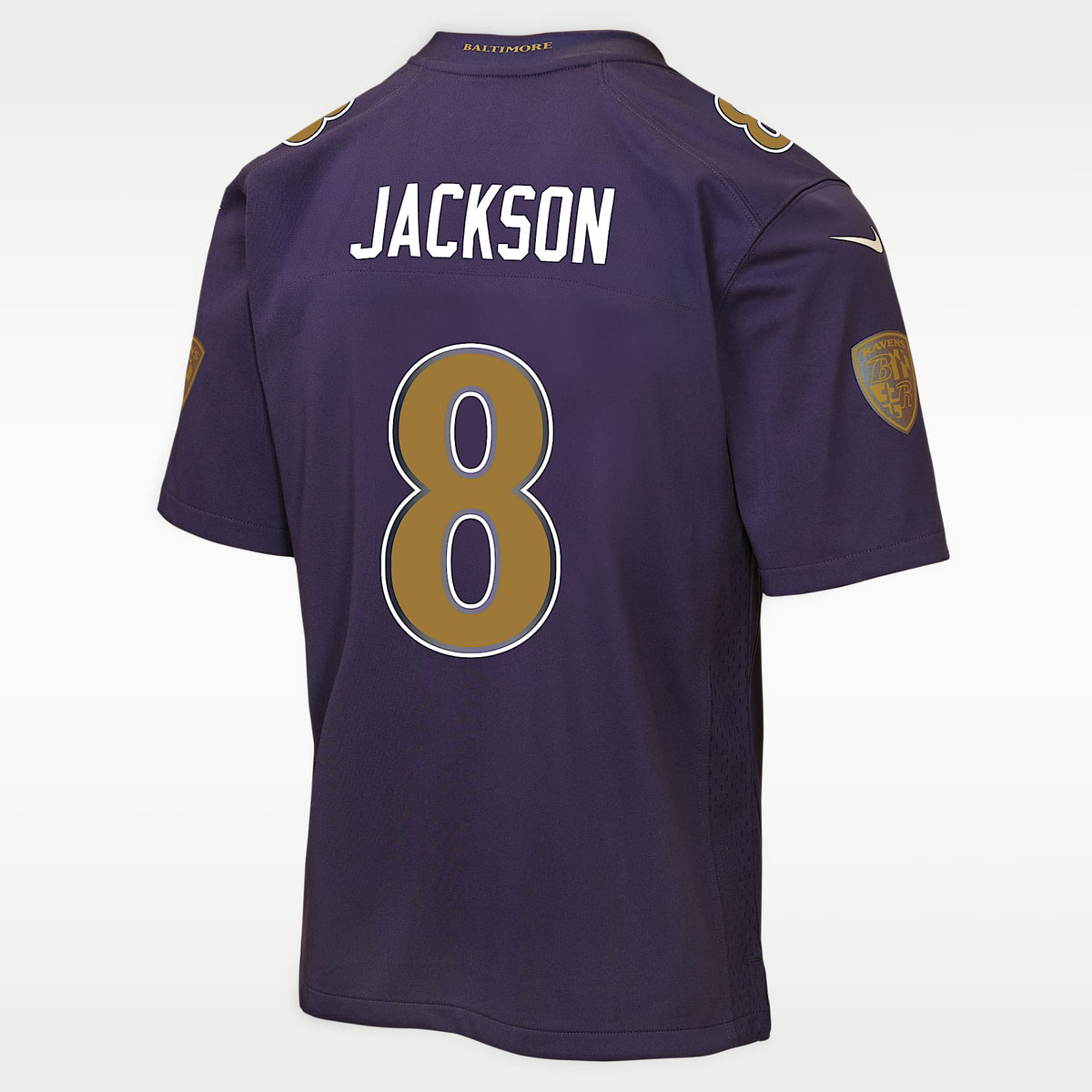 Jersey Game para niños talla grande Lamar Jackson Baltimore Ravens – Morado – vista 2
