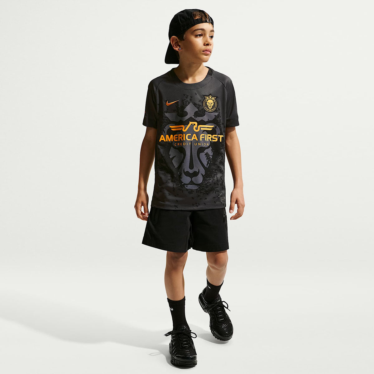 Jersey Nike Dri-FIT de la NWSL Replica para niños talla grande Utah Royals Stadium Away – Antracita – vista 4