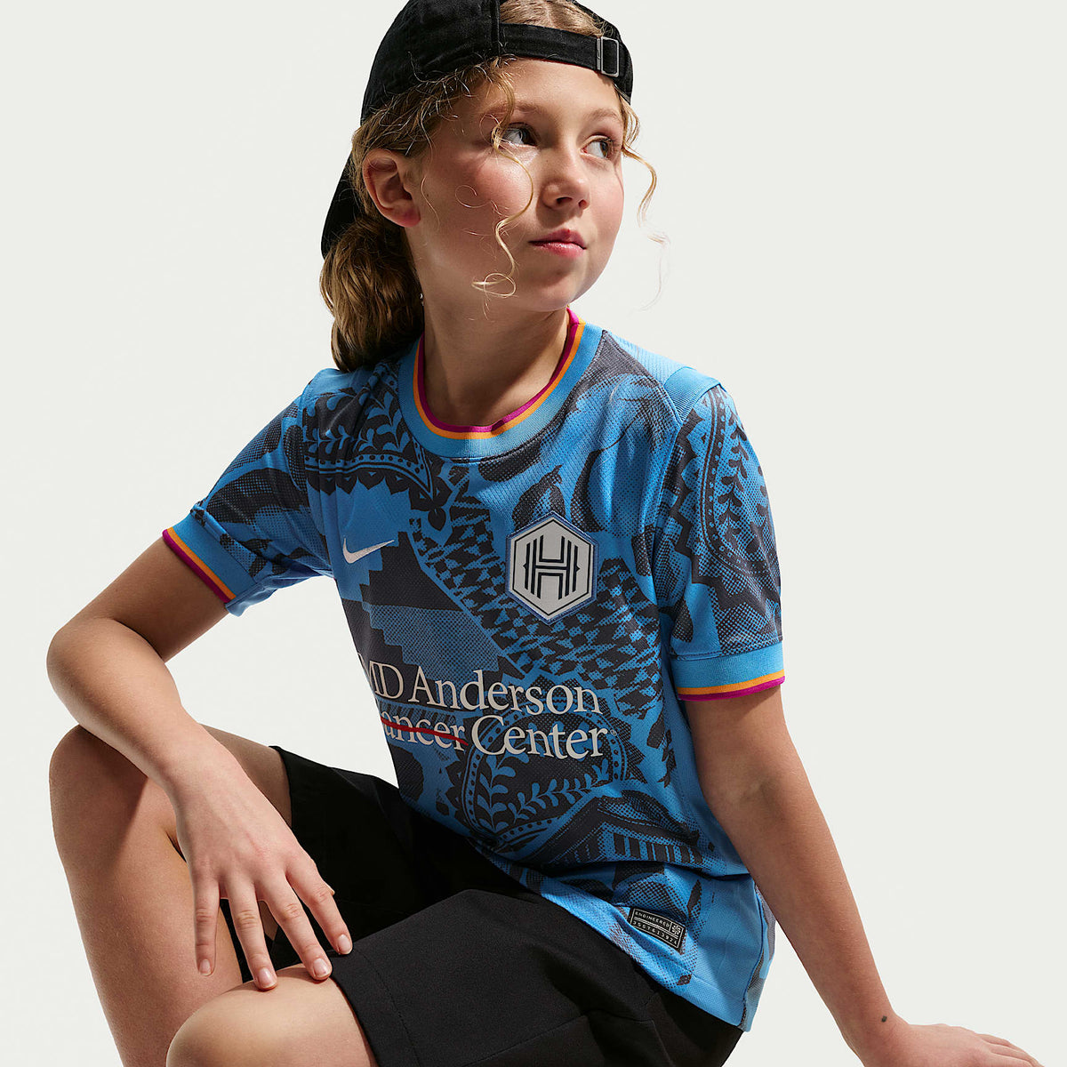 Jersey Nike Dri-FIT de la NWSL Replica para niños talla grande Houston Dash Stadium Away – Azul universitario – vista 3