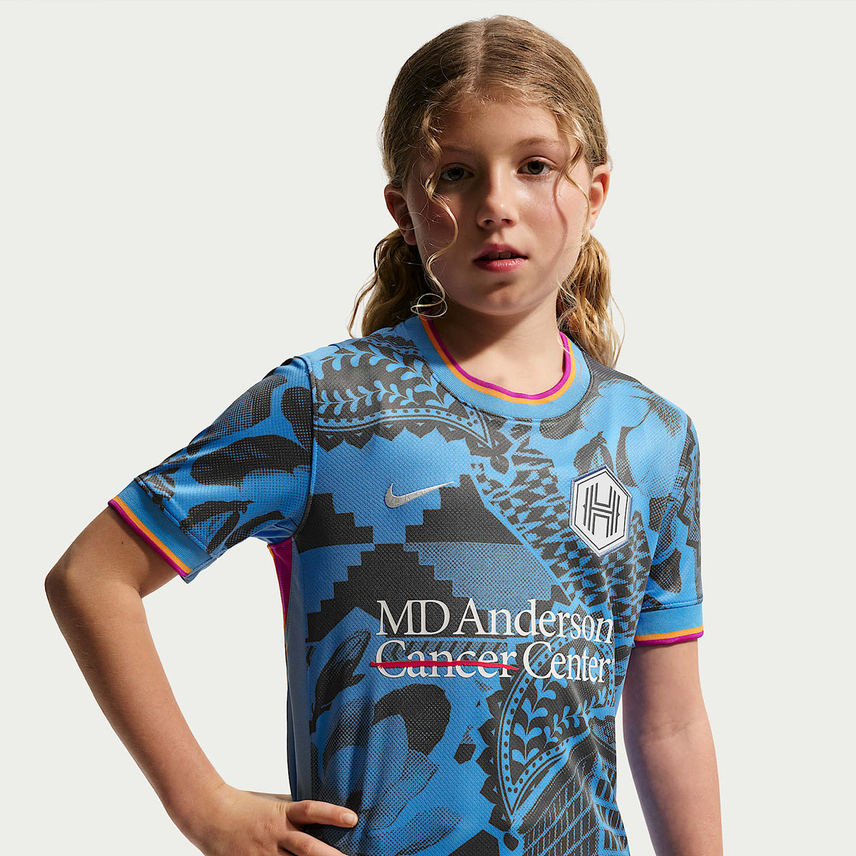 Jersey Nike Dri-FIT de la NWSL Replica para niños talla grande Houston Dash Stadium Away – Azul universitario – vista 1