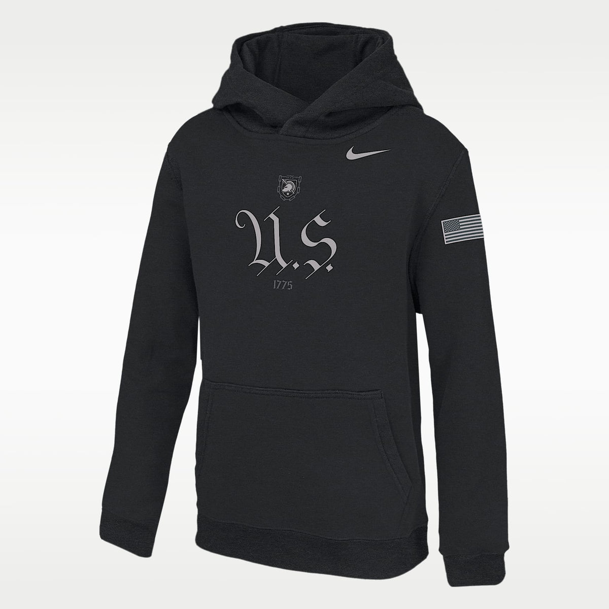 Sudadera con gorro sin cierre universitaria Nike para niños talla grande Army Club – Negro – vista 1