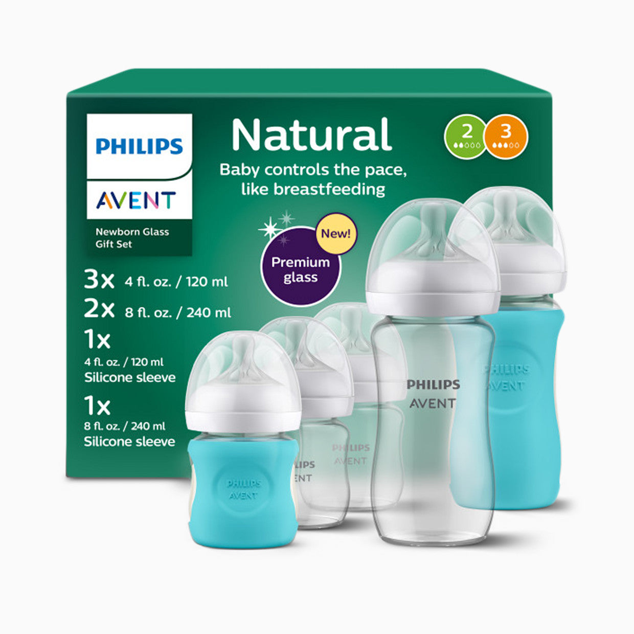 Set de Biberones de Vidrio Natural Philips Avent