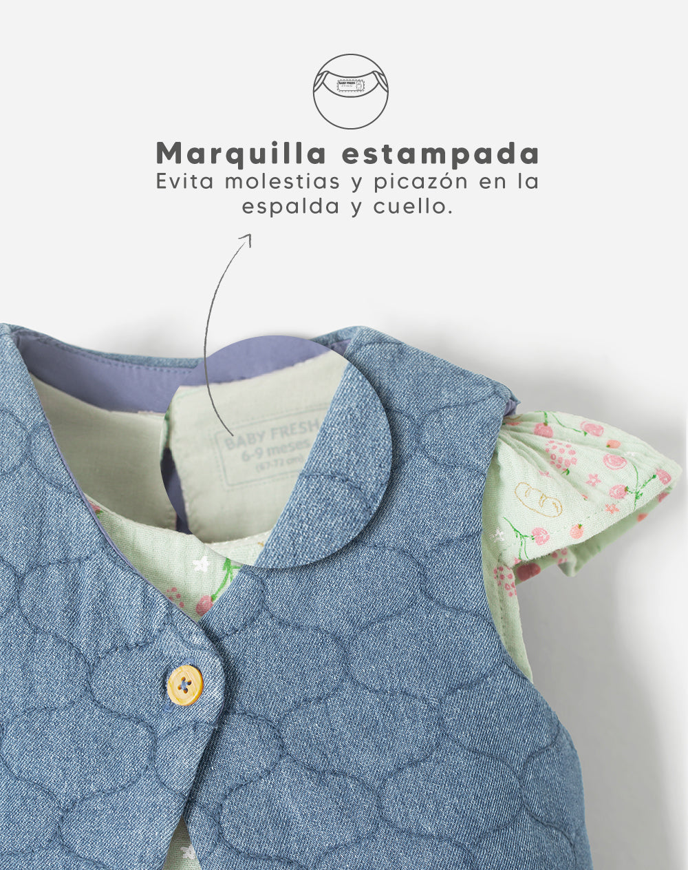 Conjunto Babyfresh Vestido con Bloomer y Chaleco Bebé Niña