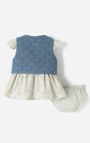 Conjunto Babyfresh Vestido con Bloomer y Chaleco Bebé Niña