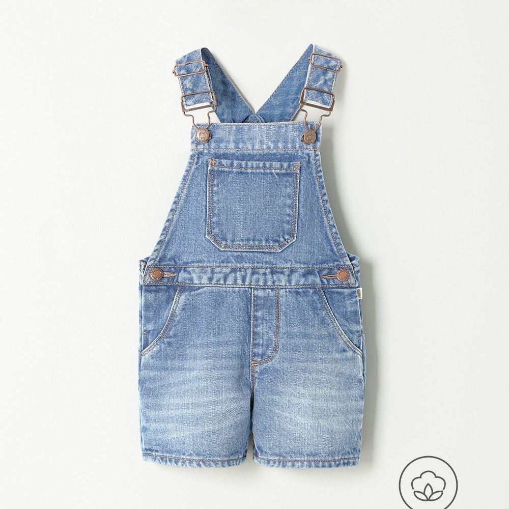 Overol Babyfresh Corto Denim Algodón Índigo Unisex