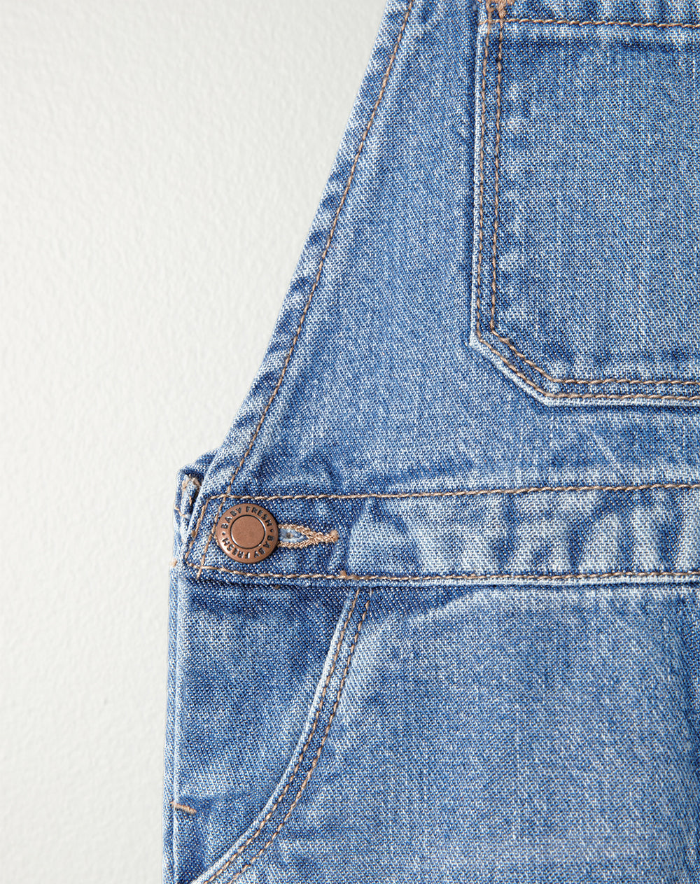 Overol Babyfresh Corto Denim Algodón Índigo Unisex