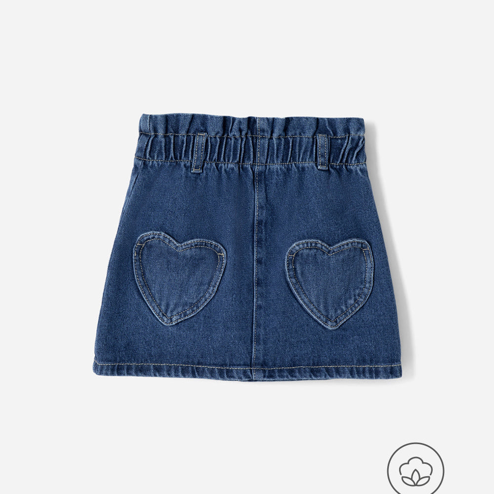 Babyfresh Falda Denim Tiro Medio Índigo para Niñas