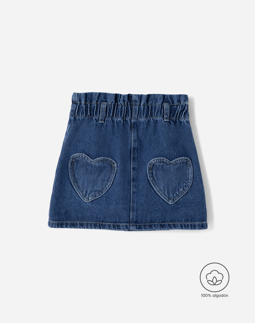Babyfresh Falda Denim Tiro Medio Índigo para Niñas