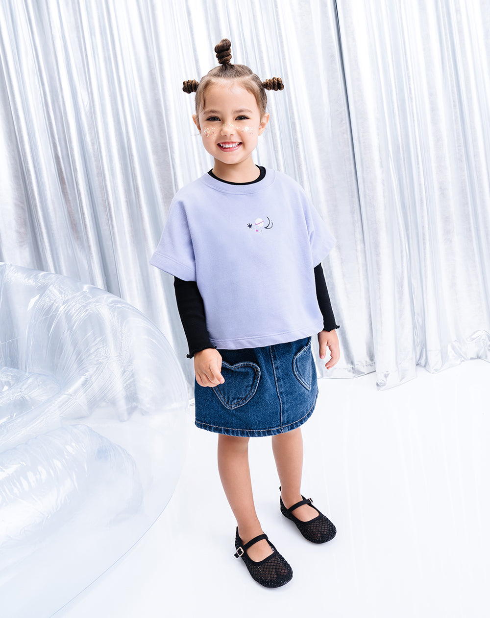Babyfresh Falda Denim Tiro Medio Índigo para Niñas